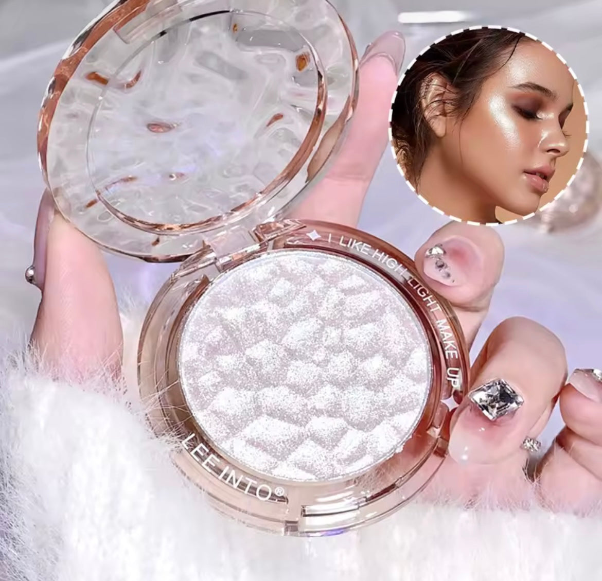 High gloss powder gloss glitter highlight contour palette natural gloss