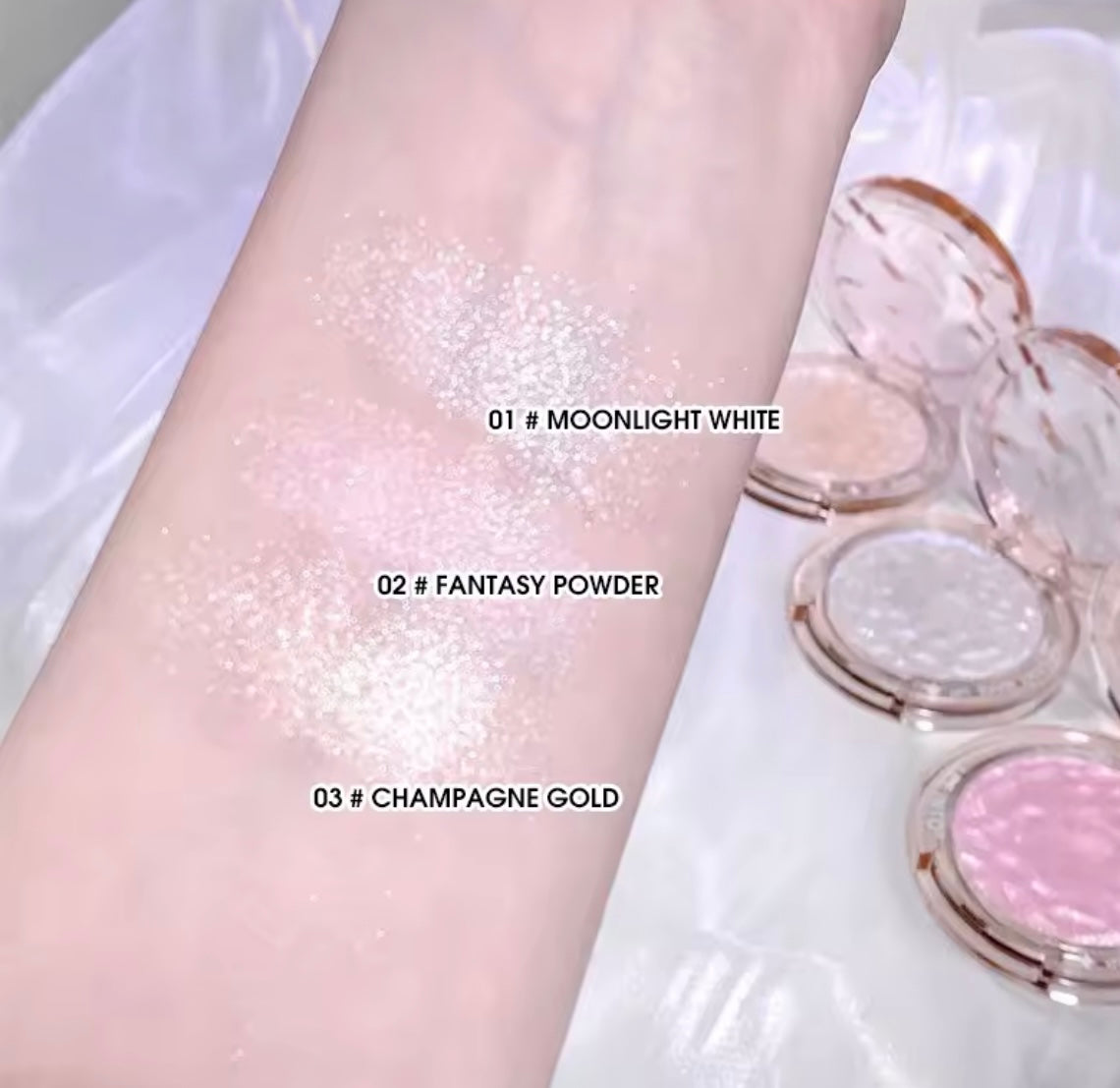 High gloss powder gloss glitter highlight contour palette natural gloss