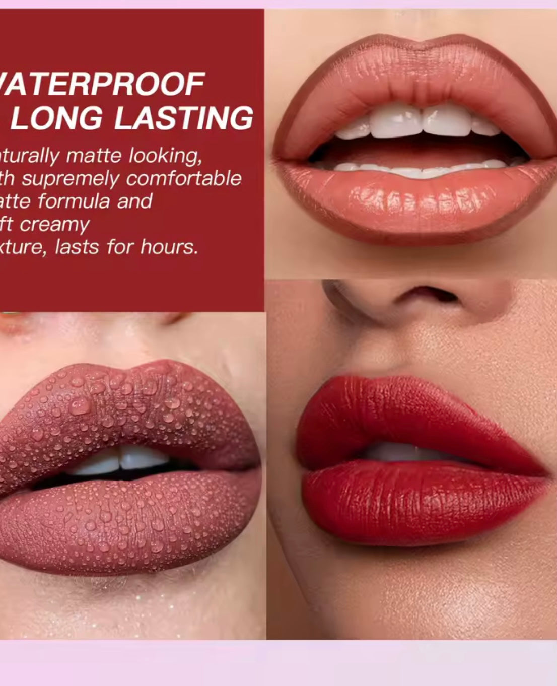 Lipstick and lip gloss set, matte liquid lipstick + matching lip liner + lip gloss - Lip makeup set gift set
