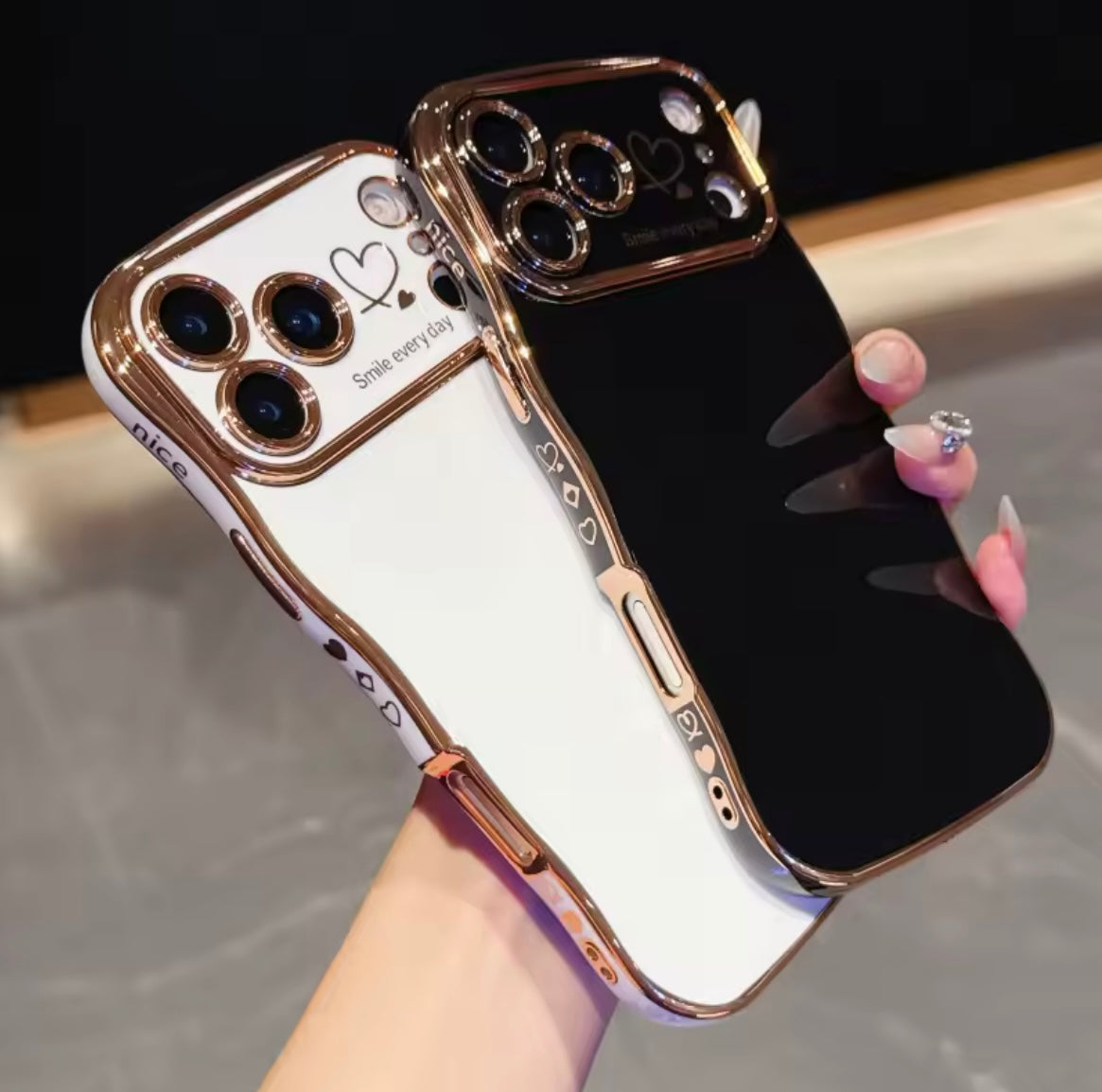 Side Love Electroplating Case For iPhone 17 Pro Max 17 Air 16 15 14 Plus 13 12 11 Pro Max 17Pro Max Cover L