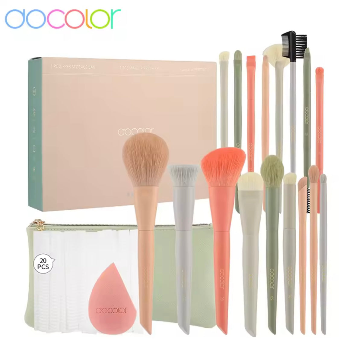 Docolor Makeup Brush Set Professional 10-30pcs Eyeshadow Blush Synthetic Foundation Brush