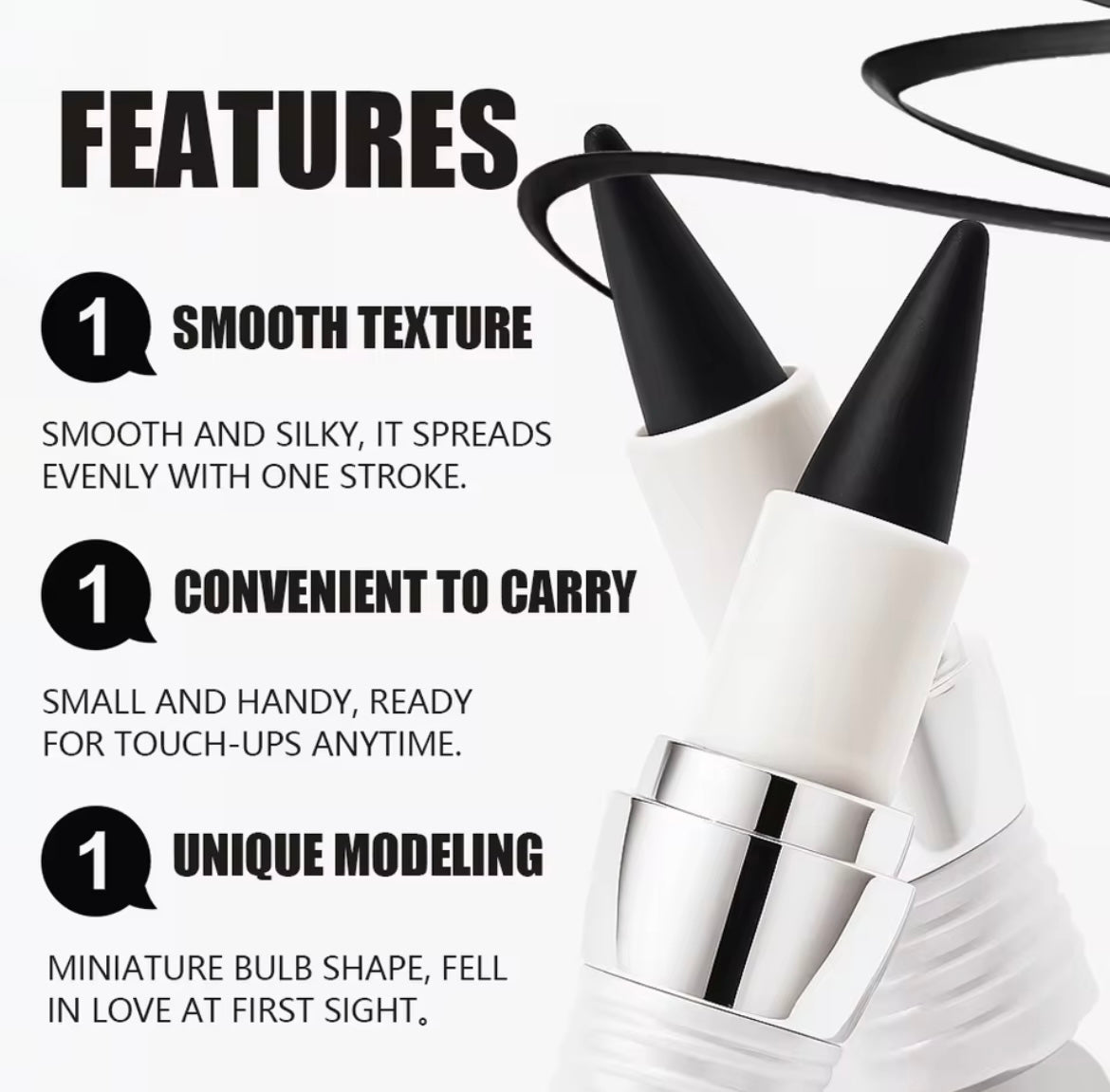Creamy texture Eyeliner 1 Counts Easy Coloring Sweat Proof High Pier Pencil, Daily Makeup
