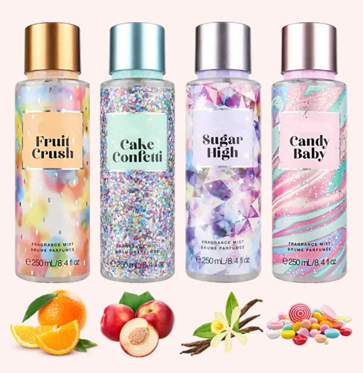 4PCS Women's Body and Hair Perfume Spray with Long - Lasting Scent, Accompanying You to Shine in Dates, Daily Life, and Parties