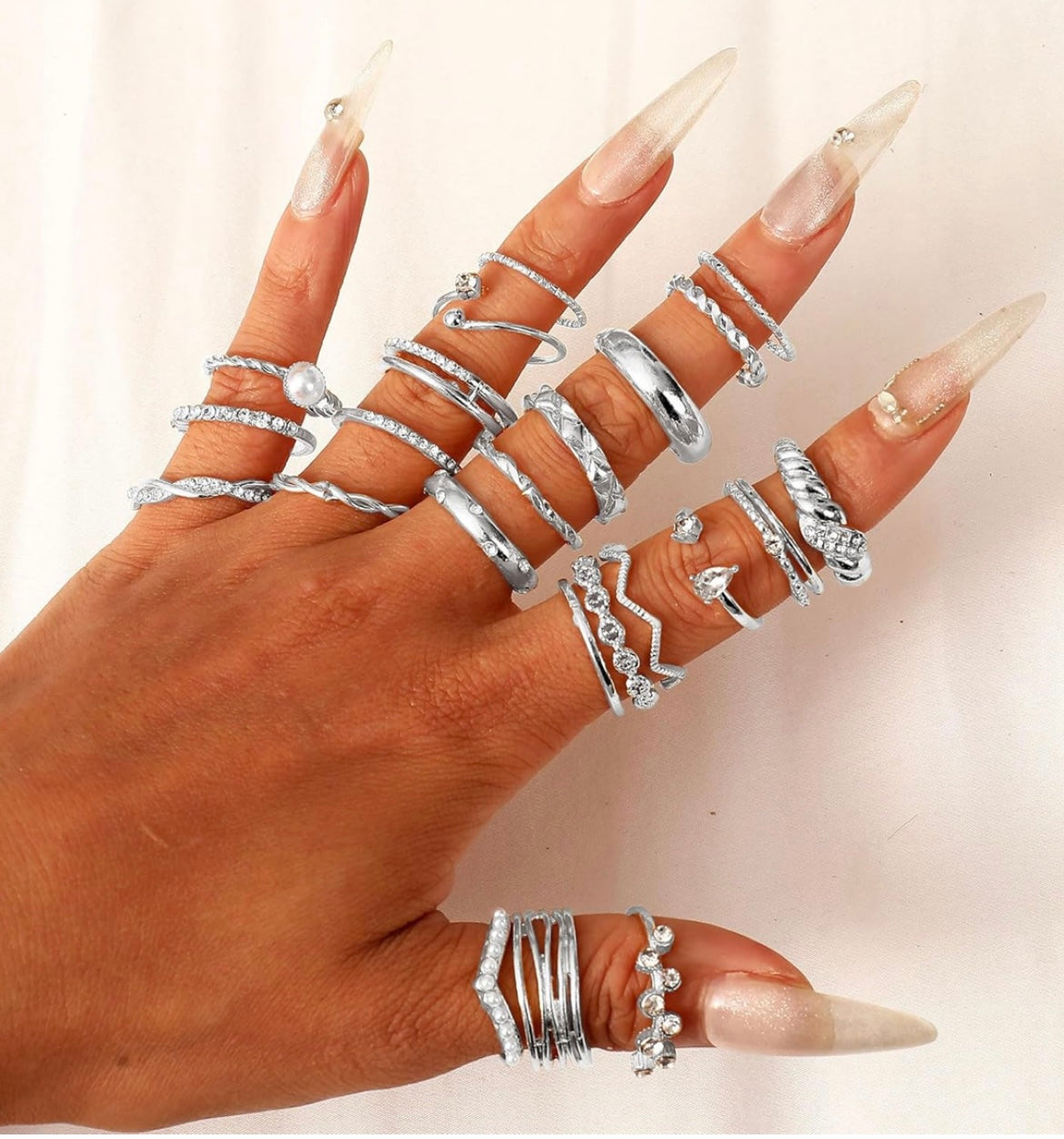 CHICUTIE Gold Knuckle Rings Set For Women Stackable Joint Finger Midi Rings Dainty Cubic Crystal Zirconia Hollow Twist Cute