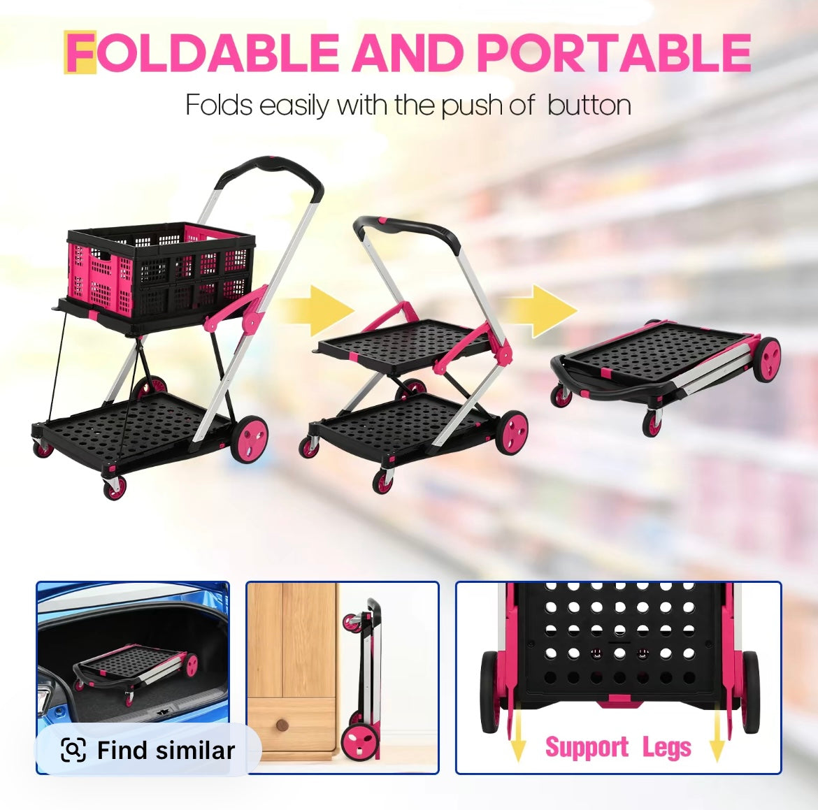 Utility foldable Shopping Cart