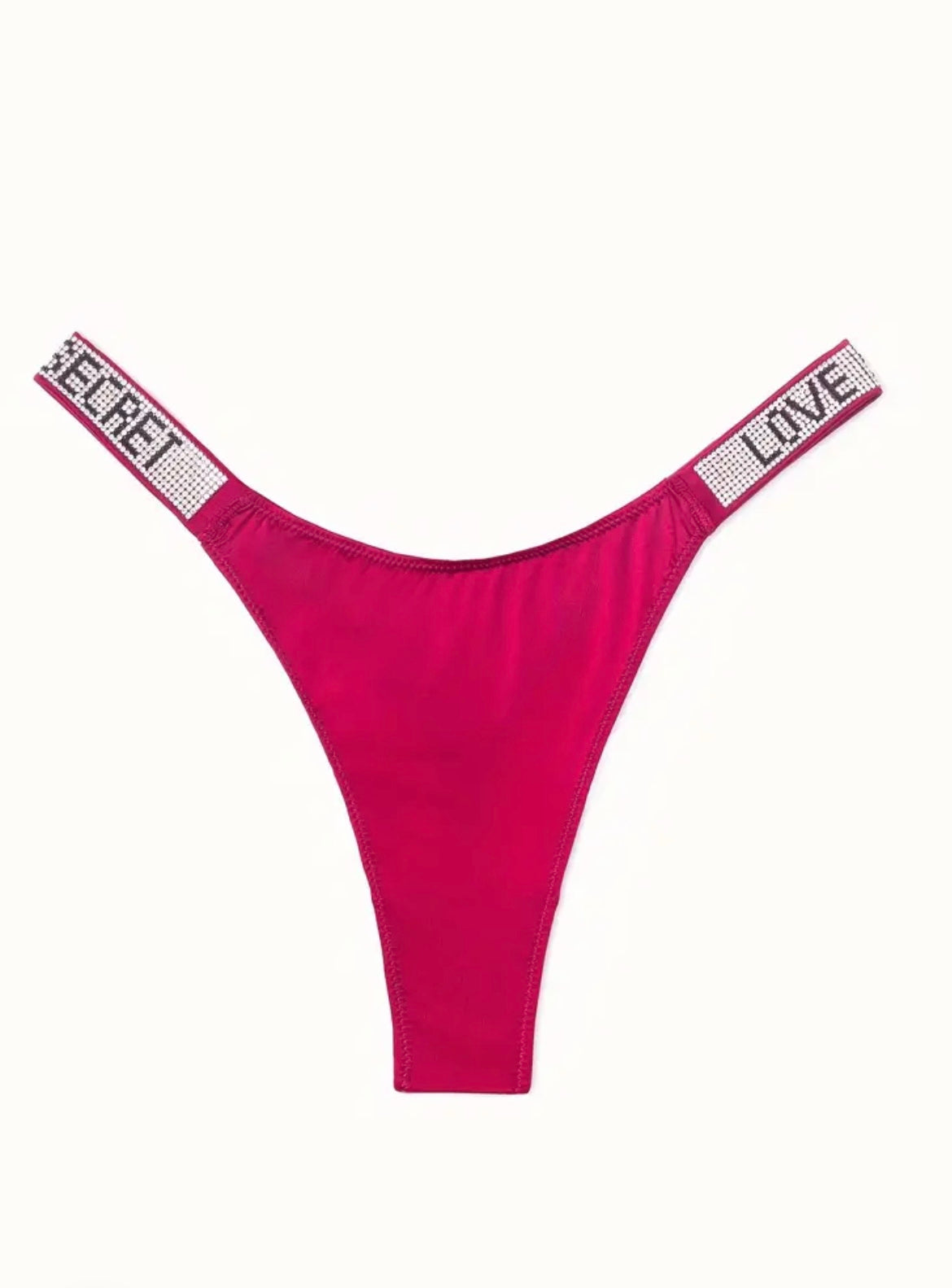 6pcs Rhinestone Letter Low Waist Stretchy Women's Sports Panties, Lingerie & Underwear