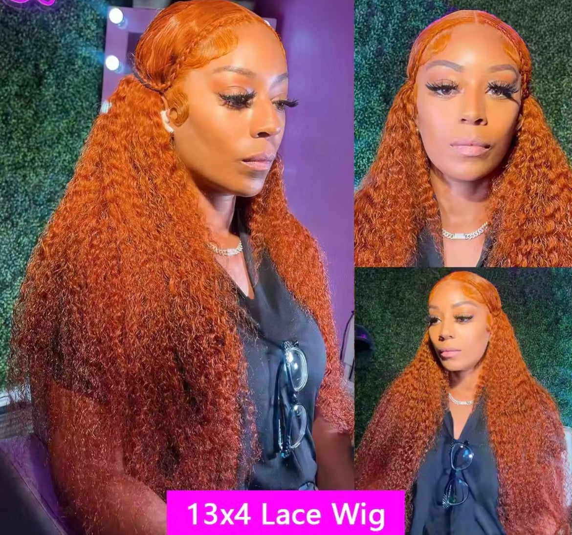 Orange Ginger Lace Front Wig Curly Human Hair Wigs For Women Deep Wave Frontal Wig 13x4 13x6 HD Lace