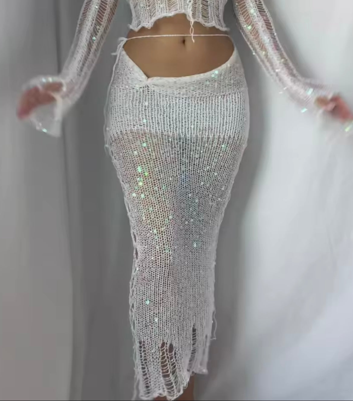 Women’s Knitted Seqiuns 3 piece Skirt Sets Y2K style