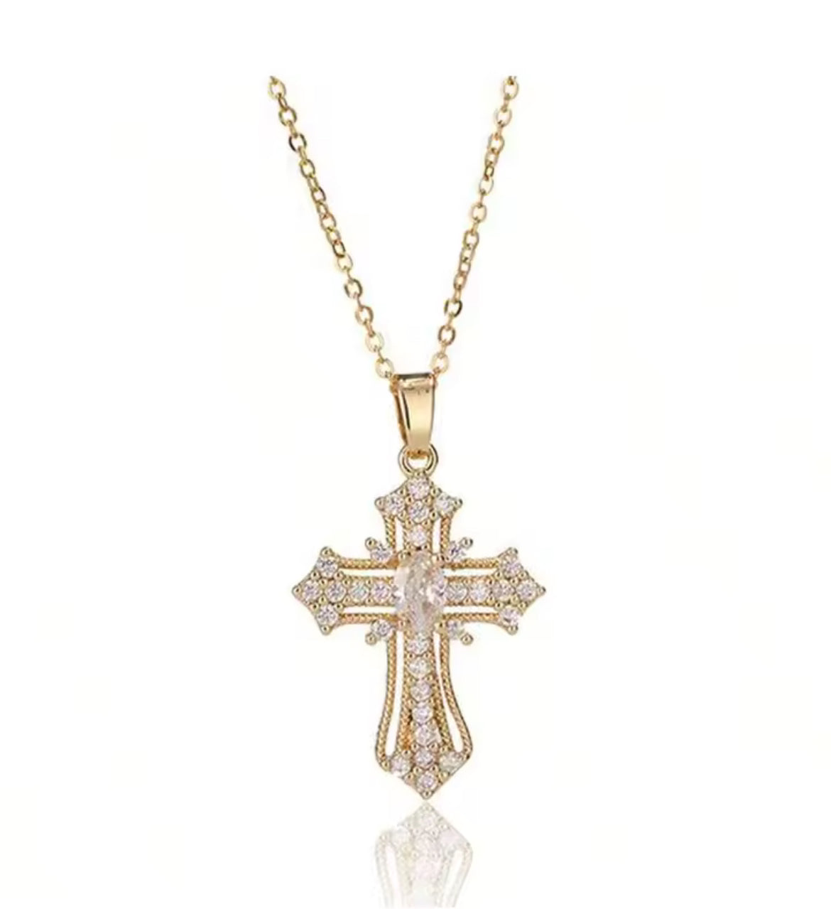 Vintage cross necklace Personalized pendant necklace niche design clavicle chain