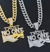 Shiny Character Pendant With Ice Cuban Chain Miami Necklace Men And Women Hip-hop Pendant Necklace Jewelry Gift
