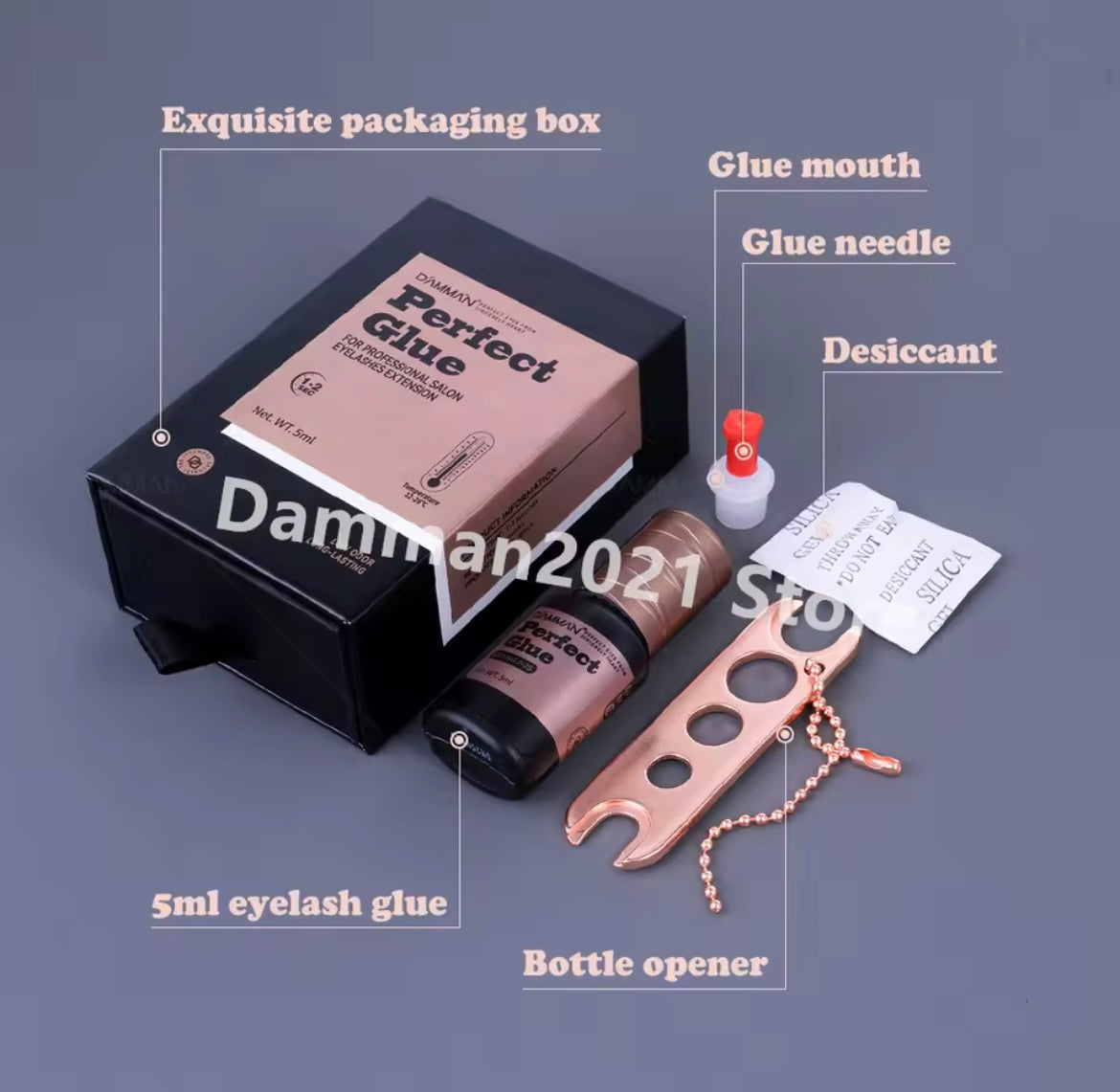 Damman New 5ml Professional Glue for Eyelash Extension 1S Fast Drying Eyelash