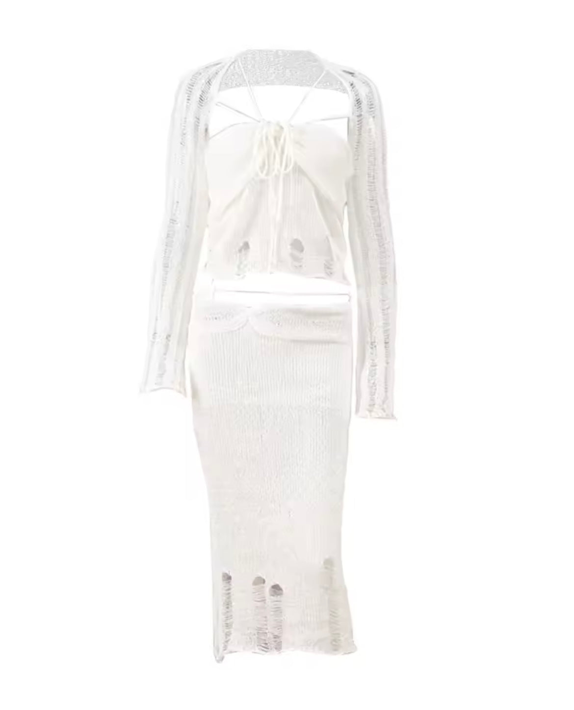 Women’s Knitted Seqiuns 3 piece Skirt Sets Y2K style