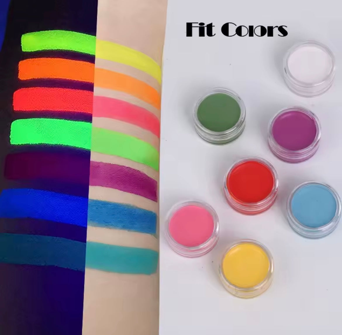 12Colors Eyeliner Cream Neon Colored Halloween Liner Eyeliner Pen Waterproof UV Blacklight Flu