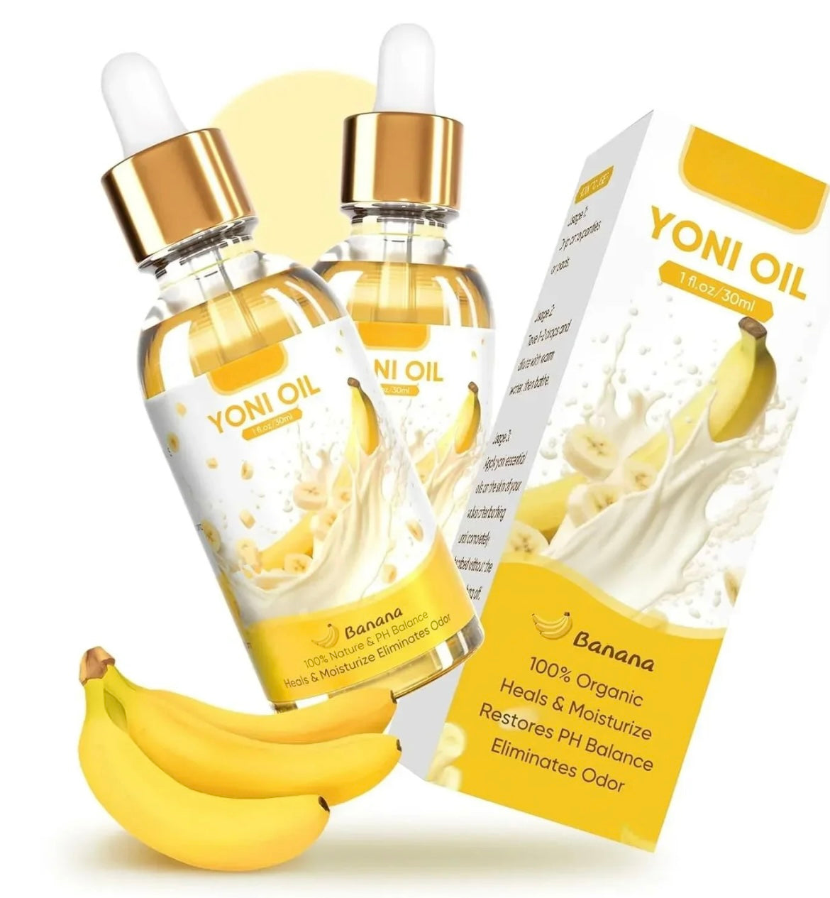 2 piece Yoni Oil feminine moisturizer ph balance order eliminater strawberry essential oil