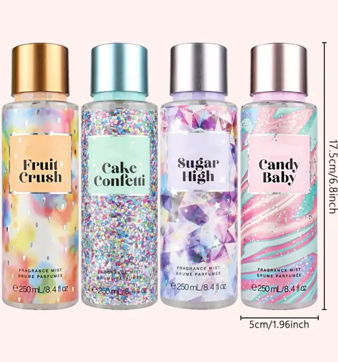 4PCS Women's Body and Hair Perfume Spray with Long - Lasting Scent, Accompanying You to Shine in Dates, Daily Life, and Parties