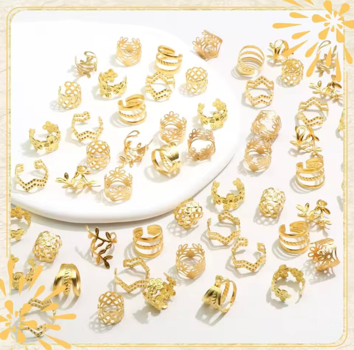 60PCS Hair Jewelry for Braids Gold Braid Clips Style Dreadlock Jewelry Metal Loc Braids Accessories Hai