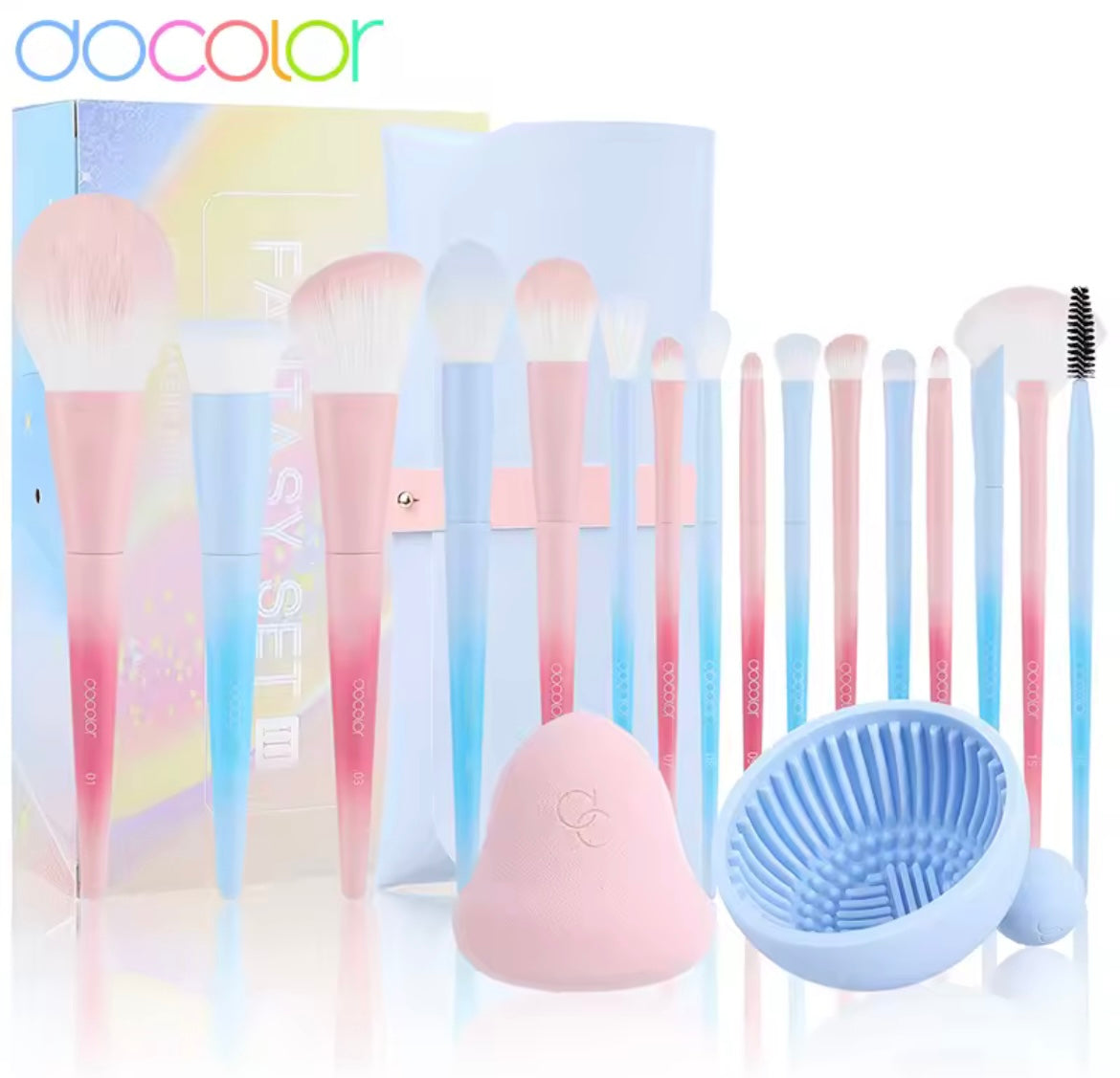 Docolor Makeup Brush Set Professional 10-30pcs Eyeshadow Blush Synthetic Foundation Brush