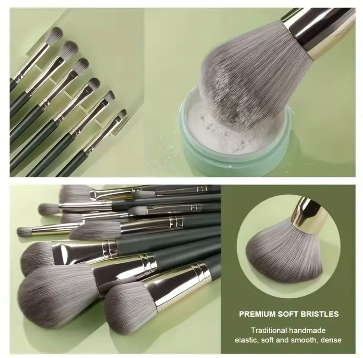 14-Piece Luxury Makeup Brush Set - Professional Full Face And Eye Detail Brushes Super Sof