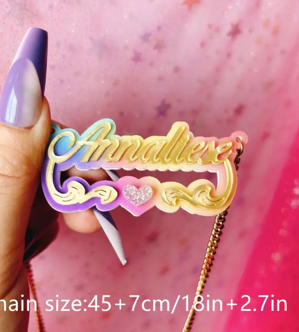 Personalized Double-Layer Acrylic Name Necklace - Cute & Sexy Heart Design, Perfect Birthday Gift for Her