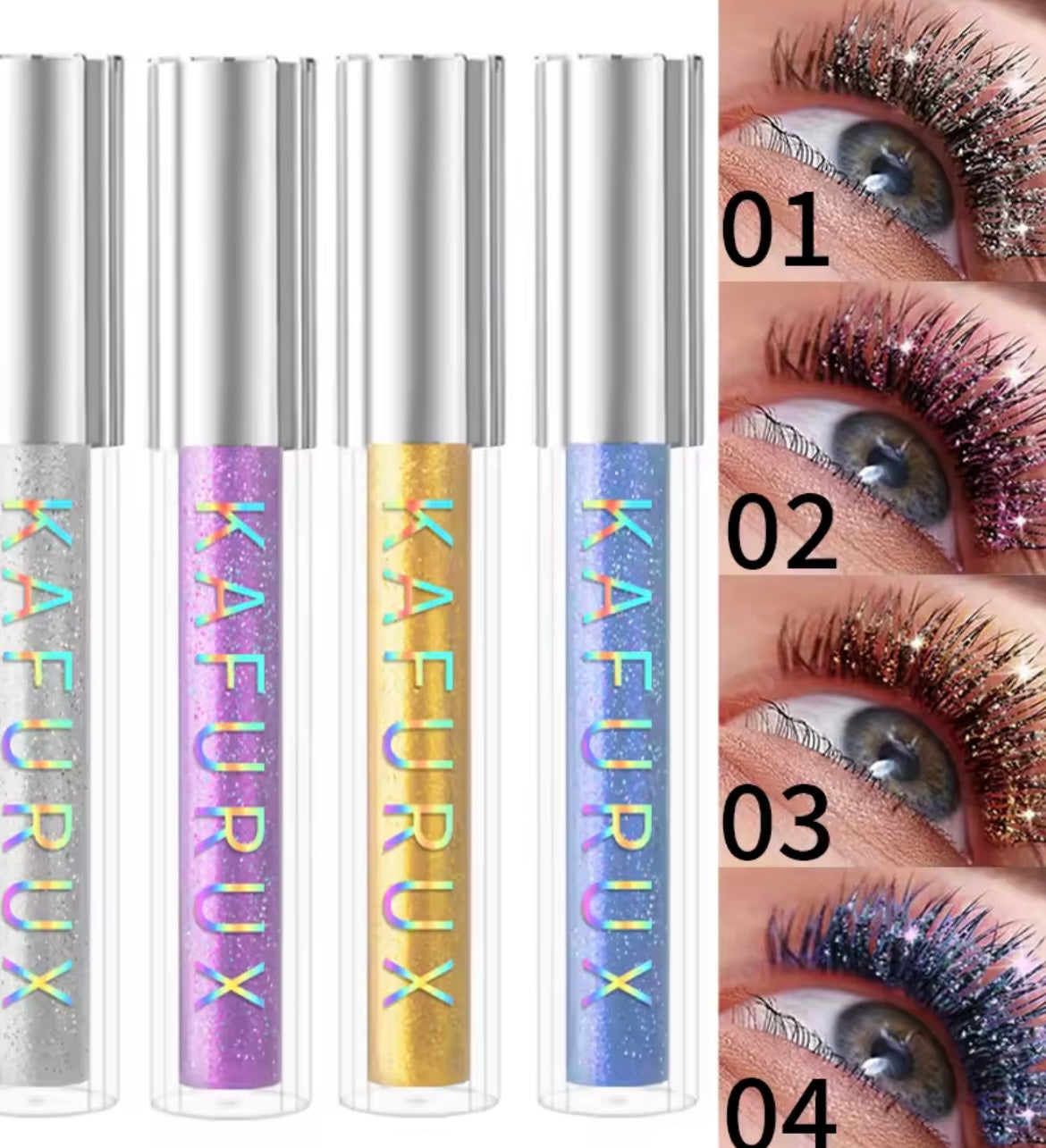 1pc Diamond Shine Waterproof Volume Curl Mascara Glitter Snow Effect,Smudge-proof Eye Makeup for All Skin Types Women Cosmetic