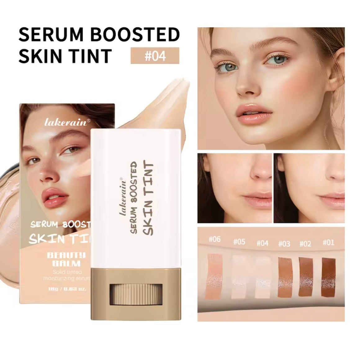 New Balm Serum Boosted Skin Tint Silky Texture Moisturizing Coverage Plumper Even Skin Tone