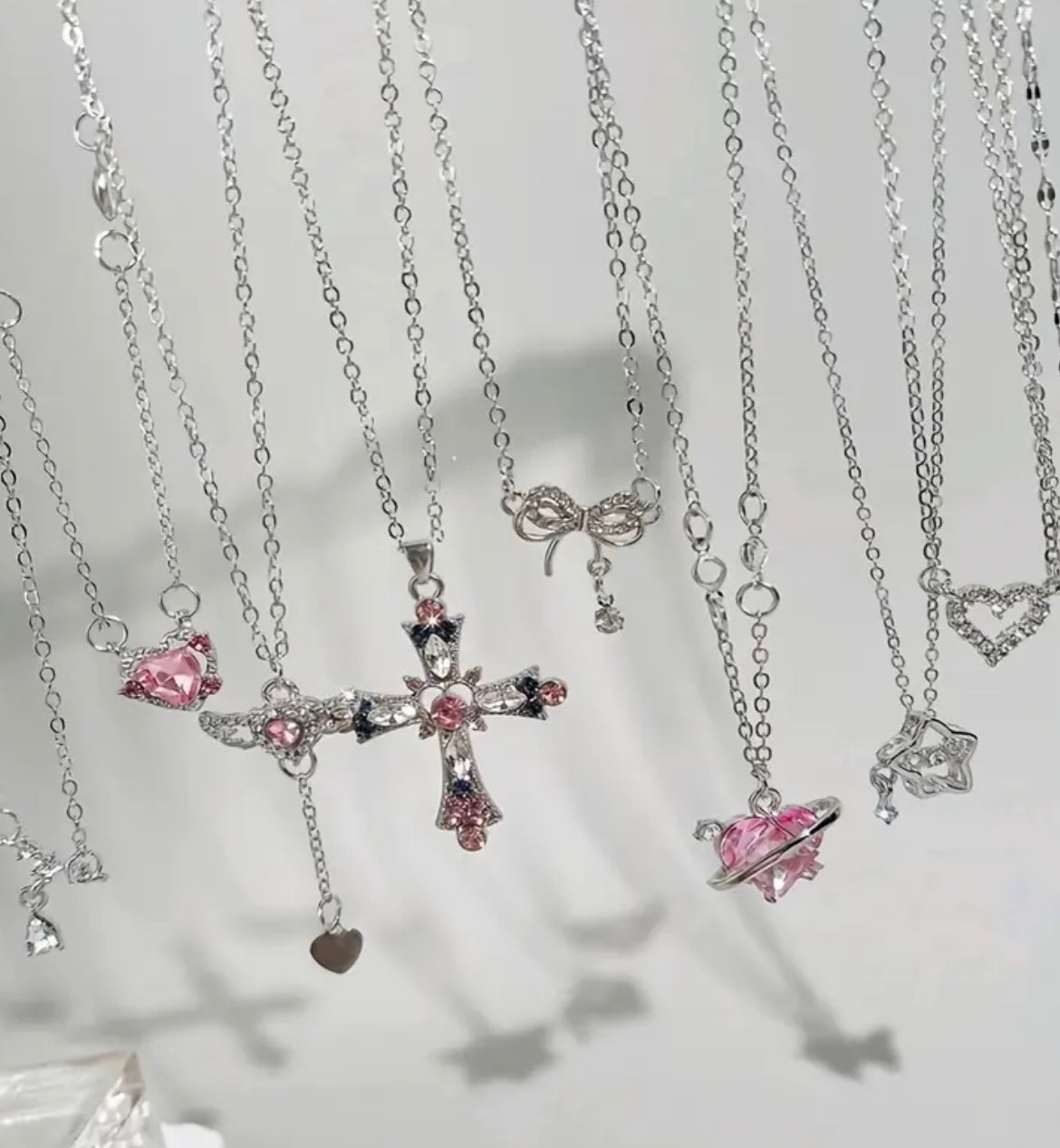 9 Stylish And Light Luxury Y2K Style Necklace Set with Geometric Pendant, Alloy Material, Suitable for Everyday Party Wear Or As a Gift to Friends