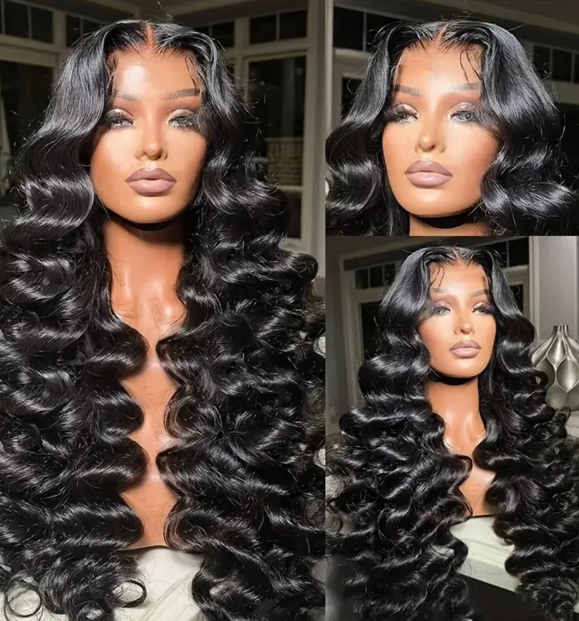 250% Density 4X4 Deep Wavy Wigs With Tiny Knots 100% Brazlilian Virgin Human Hair #1B Wave Lace Frontal Wigs Natural Color Glueless Pre Cut Wigs Pre Plucked With Baby Hair HD Transparent Lace Front Wigs For Women Long 40inch