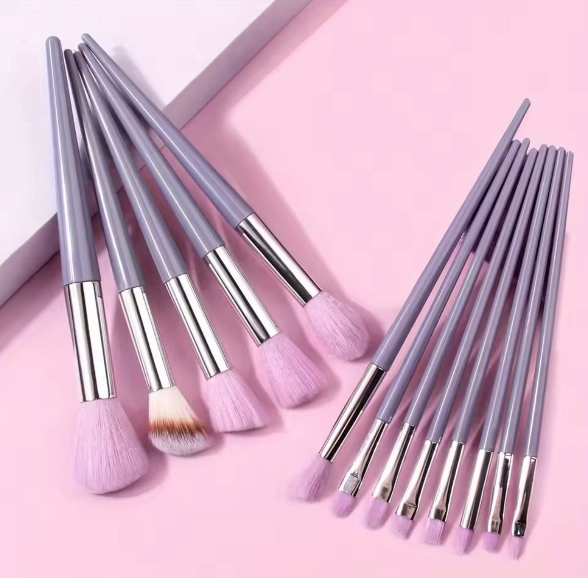 13 PCS Purple Makeup Brush Set with Blender Sponge & Powder Puff – Complete Cosmetic Brush