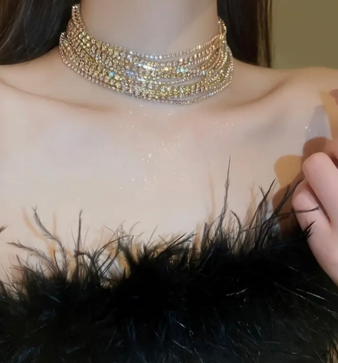 Luxurious And Elegant Multi-Layered Necklace, a Fashionable And Shiny Necklace, a Party Accessory Women, Daily And Banquet Events