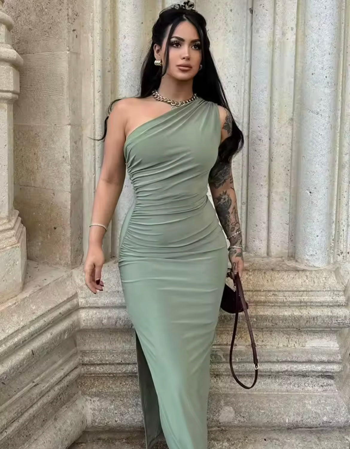 Summer Black New Dress Women Fashion Sexy Split Sleeveless Backless Slim Maxi Dress