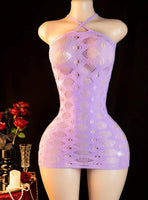 Sexy Bodystocking Lingerie Seduction Hollowed Out Flowers Printed Hot Diamond Dress Bodystocking Women Erotic Clothing Erotic One-Piece Dress Body Stockings