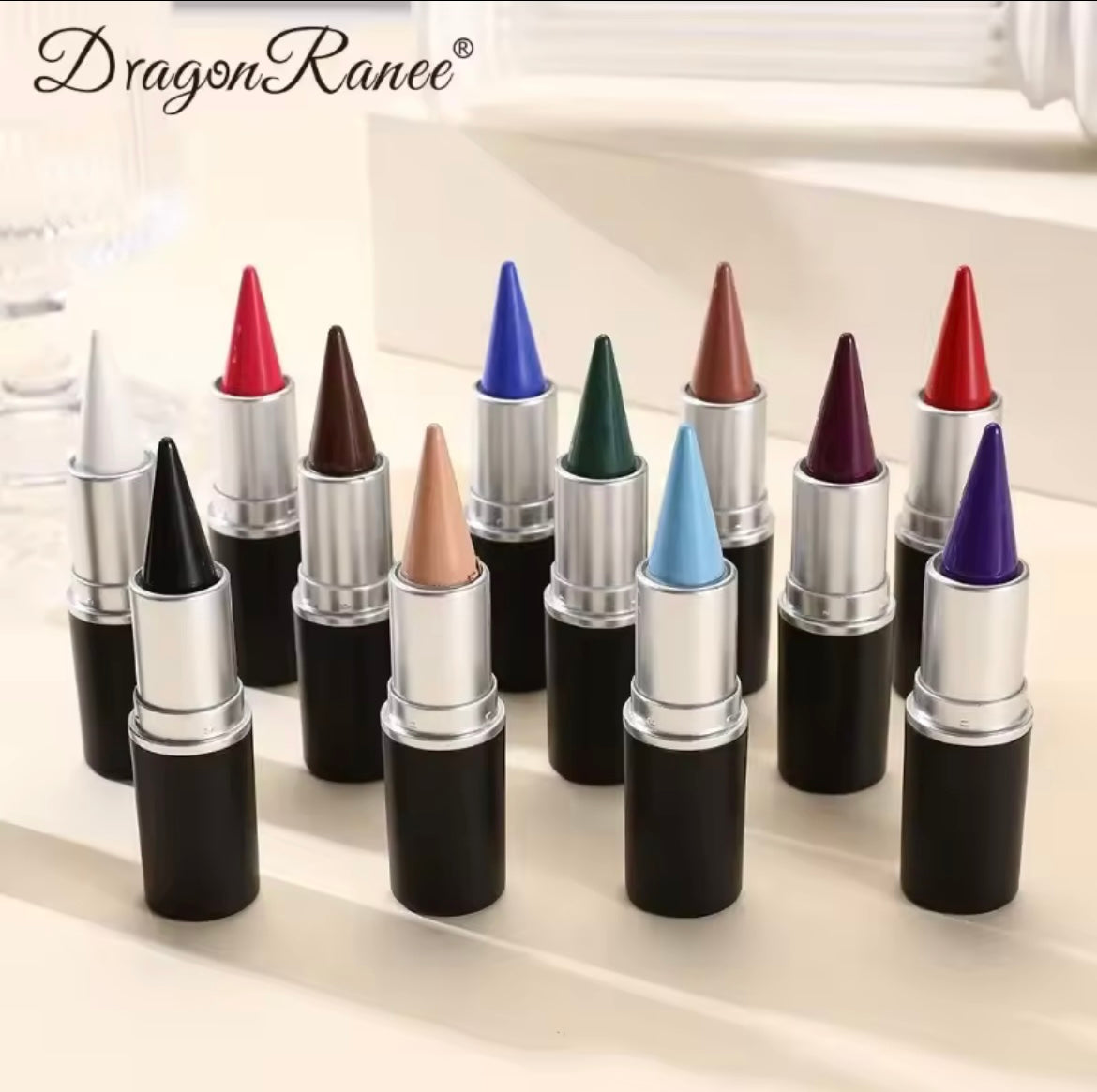 12 Colors Waterproof Eyeliner Cream Lasting Easy To Wear Eye Liner Gel Black Blue