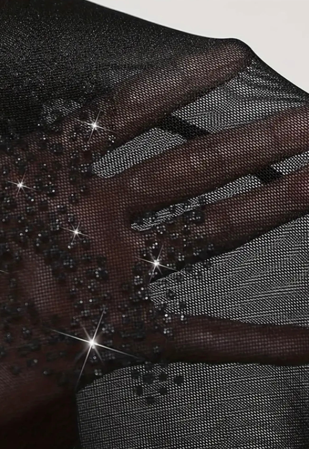 Sexy rhinestone dollar pattern mesh slim fit dress (no underwear set)