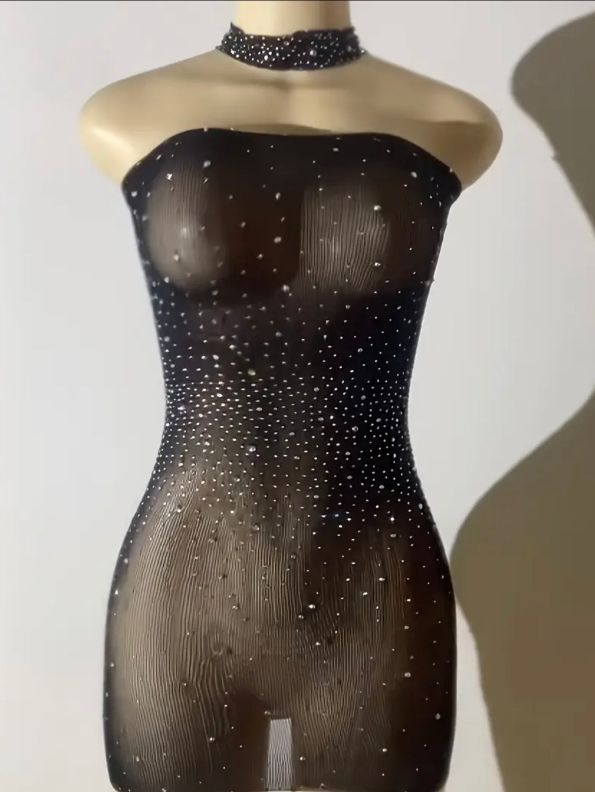 Shiny Rhinestone Bodycon Design Dress, Without Lingerie & Underpants, Women's Sexy Clothing