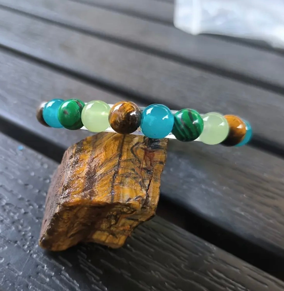 Vintage Boho Style Natural Stone Bracelet - Wealth Attraction, Good Luck Charm, Real Stone Beads, Daily Wear Accessory, Valentine'S Day Gift, All-Season Jewelry, Bracelet