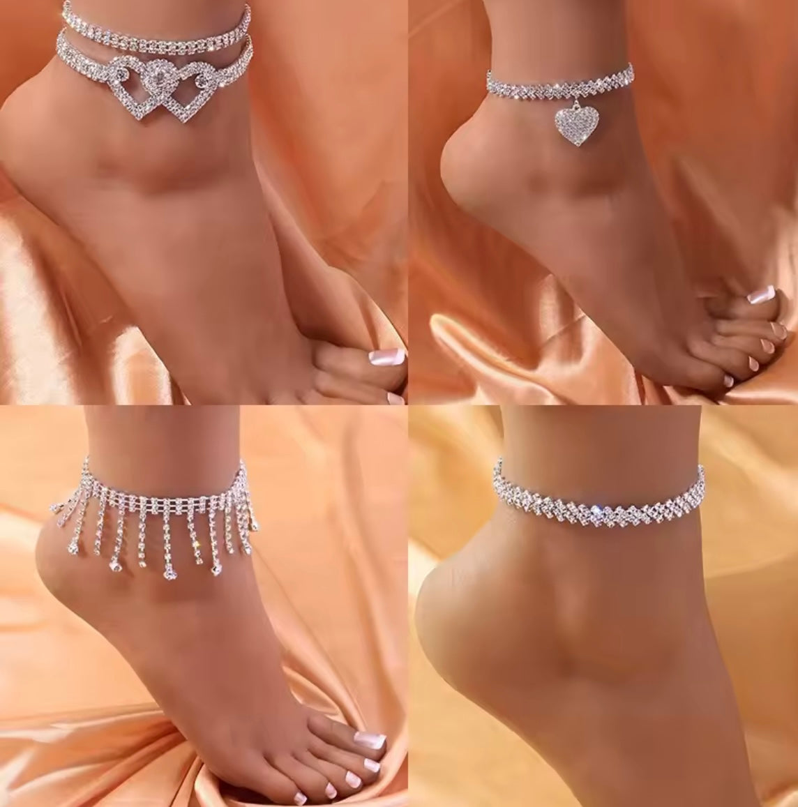 Fashion Rhinestone Chain Anklets For Women Luxury Shining Ankle Bracelet On Leg Female Wedding