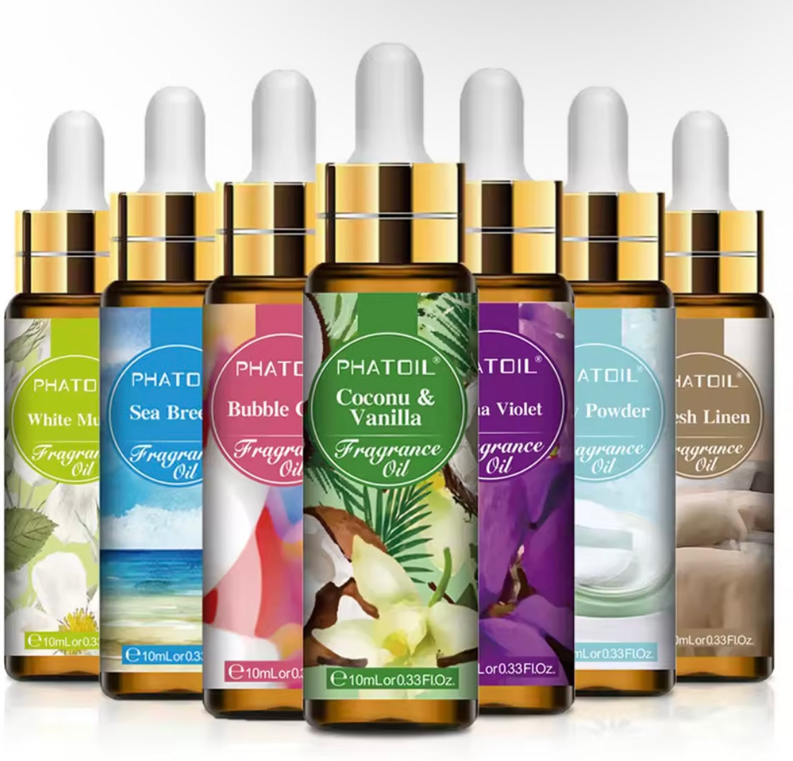 PHATOIL 10ml Fragrance Oil For Women Strawberry Peach Angel Sea Breeze Coconut & Vanilla Bub