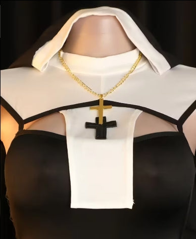 Passionate Outfit Open Crotch Bold Erotic Exotic Revealing Seductive Underwear Includes: Veil + Clothing + Chain+ Panties + Garter, Erotic Nightwear, Role Play Set, Provocative Nightgown,