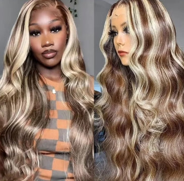 613 Ombre Blonde Colored Lace Front Wigs 13x4 HD Frontal Human Hair Wigs For Women 100% Glueless Brazilian Pre Plucked Lace Wigs