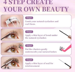 600 Pcs. Cluster extensions of colored eyelash books, mix of individual eyelashes of 9-16mm, DIY makeup tool at home