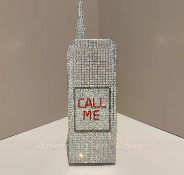 Alizekerr Cellphone Shaped Diamond Evening Bags Women 2025 Gorgeous Bling Rhinestone Metallic Purses And Handbags Wedding Party
