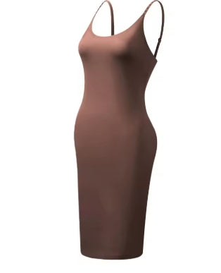 Shapewear Slips Under Dresses Dress Slips Body Shaper Tummy Control O-Neck Strap Slip Slimming Seamless Cami Slip Inner Dress