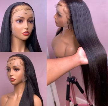 30 40 Inch Straight HD Lace Front Wig Brazilian Cheap Frontal pre plucked Straight Wigs For Women Choice Human Hair 250 Density