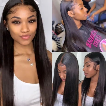 30 40 Inch Straight HD Lace Front Wig Brazilian Cheap Frontal pre plucked Straight Wigs For Women Choice Human Hair 250 Density