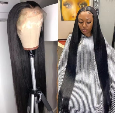 30 40 Inch Straight HD Lace Front Wig Brazilian Cheap Frontal pre plucked Straight Wigs For Women Choice Human Hair 250 Density