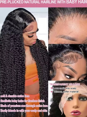 40 50 Inch Water Wave Curly Lace Front Wigs 13x4 13x6 HD Deep Wave Lace Frontal Wig 7x5 Glueless Human Hair Wigs For Women 300%