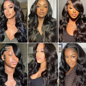 200 Density Body Wave 13x4 HD Transparent Lace Front 100% Human Hair Wig Black 13x6 Lace Frontal Wigs 32 34 36 Inches Preplucked