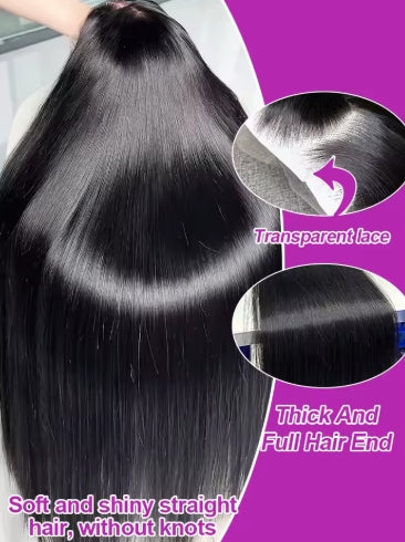 300% High Density Straight Human Hair Wigs 13x6 13x4 HD Lace Front Wig Brazilian 40 46 Inch 360 Full Lace Frontal Human Hair Wig