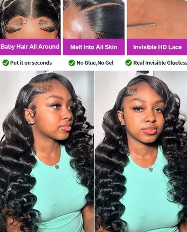HD 13x6 Loose Nature Wave Lace Front Human Hair Wigs 250% Transparent 30 40 Inch 13x4 360 Full Deep Water Wave Lace Frontal Wig