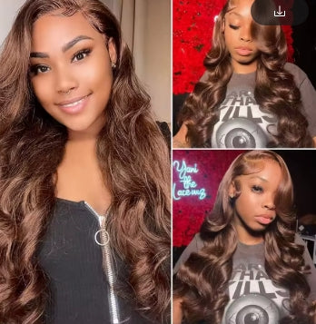 Chocolate Brown Body Wave Lace Front Wig Transparent 13x6 HD Lace Frontal Wigs Preplucked Colored Human Hair Wigs 4x4 5x5 13x4